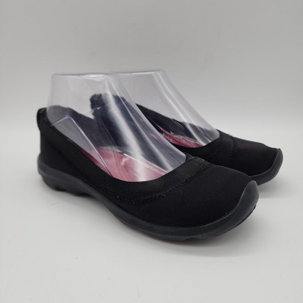 Crocs Womens Ballet Flats Size 5 Black Slip On Stretch Casual Comfy Round Toe